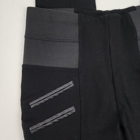 Ci Sono Women Medium 27x25 Black Pull On Elastic Waist Knit Ponte Pants Leggings - Picture 6 of 13